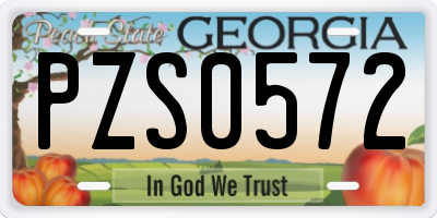 GA license plate PZS0572