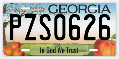 GA license plate PZS0626