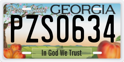 GA license plate PZS0634