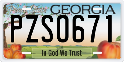 GA license plate PZS0671