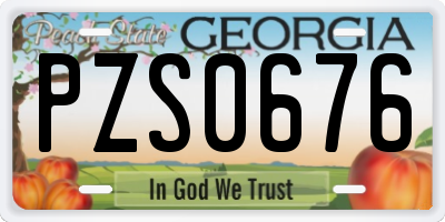 GA license plate PZS0676