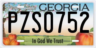 GA license plate PZS0752