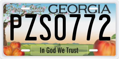 GA license plate PZS0772