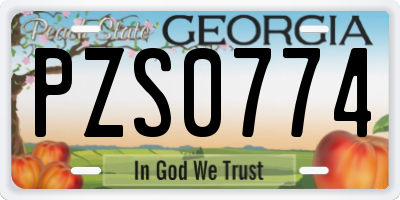 GA license plate PZS0774