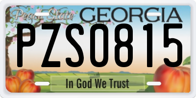 GA license plate PZS0815