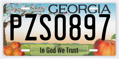 GA license plate PZS0897