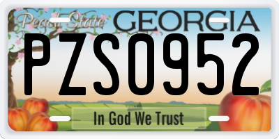 GA license plate PZS0952