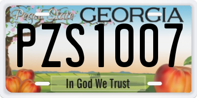 GA license plate PZS1007