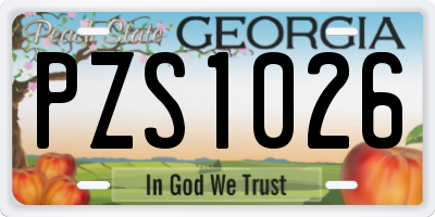 GA license plate PZS1026