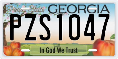 GA license plate PZS1047