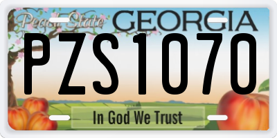 GA license plate PZS1070