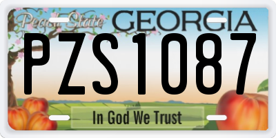 GA license plate PZS1087