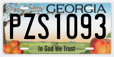 GA license plate PZS1093