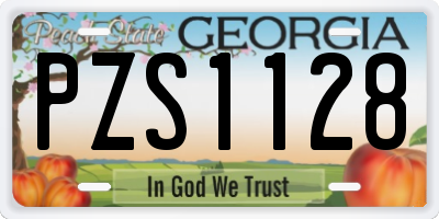GA license plate PZS1128