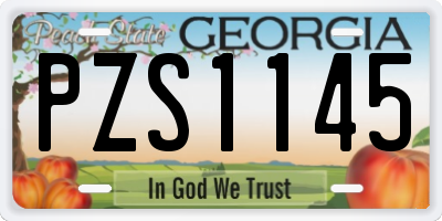 GA license plate PZS1145