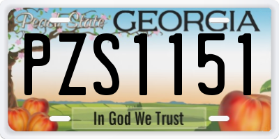 GA license plate PZS1151