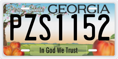 GA license plate PZS1152