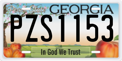 GA license plate PZS1153