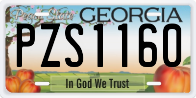 GA license plate PZS1160