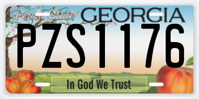 GA license plate PZS1176