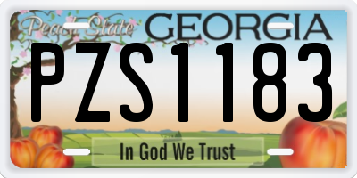 GA license plate PZS1183