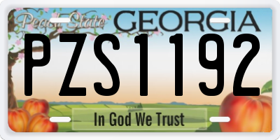 GA license plate PZS1192
