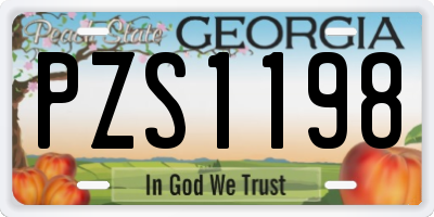 GA license plate PZS1198