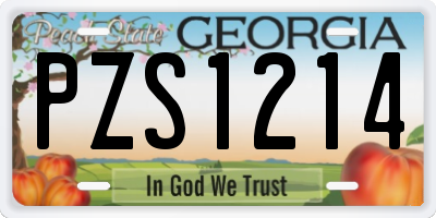 GA license plate PZS1214