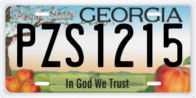 GA license plate PZS1215