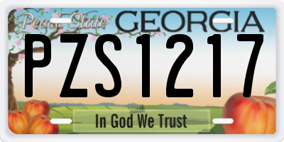 GA license plate PZS1217