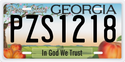 GA license plate PZS1218