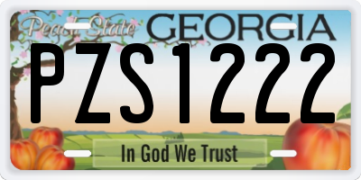 GA license plate PZS1222