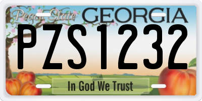 GA license plate PZS1232
