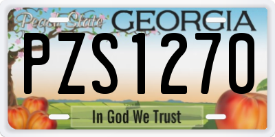 GA license plate PZS1270