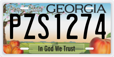 GA license plate PZS1274