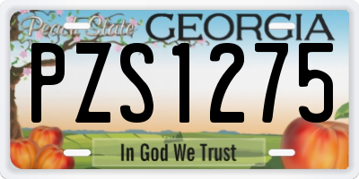 GA license plate PZS1275