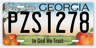 GA license plate PZS1278