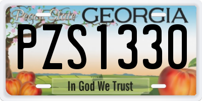 GA license plate PZS1330