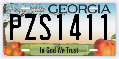 GA license plate PZS1411