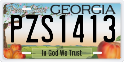 GA license plate PZS1413