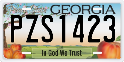 GA license plate PZS1423