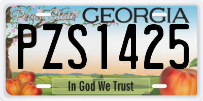 GA license plate PZS1425