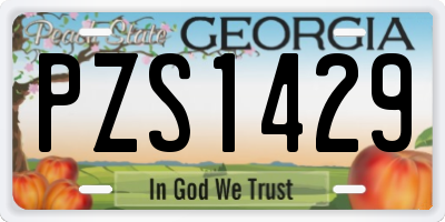 GA license plate PZS1429