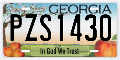 GA license plate PZS1430