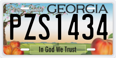 GA license plate PZS1434