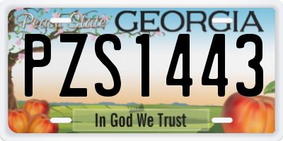 GA license plate PZS1443