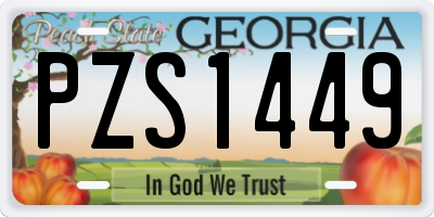 GA license plate PZS1449
