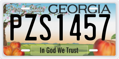 GA license plate PZS1457