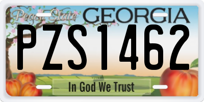 GA license plate PZS1462