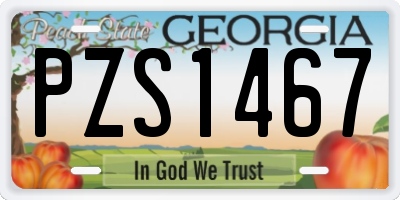 GA license plate PZS1467